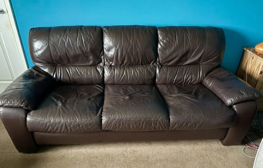 Large 3 Seater Leather Sofa