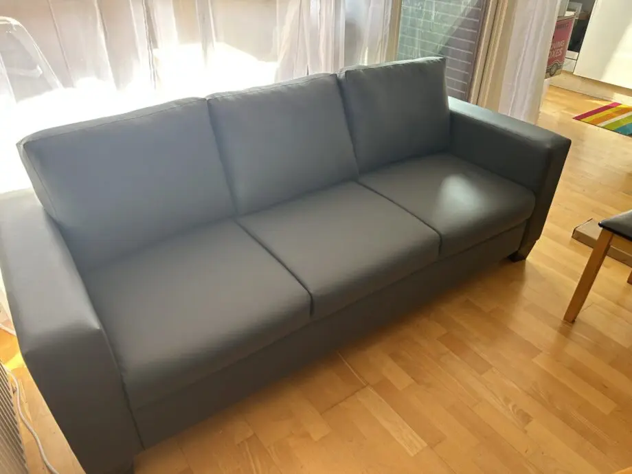Brand new grey 3 seat PVC leather sofa