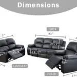Black recliner Sofa Set 3+2+1+1