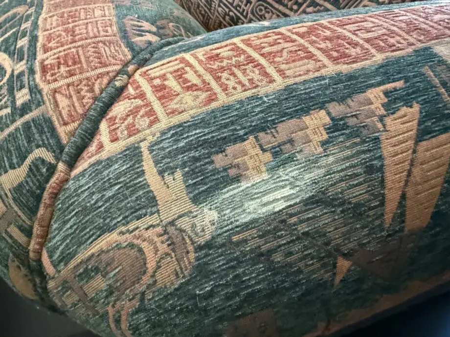 John Lewis russet/evergreen/gold 3-seat sofa