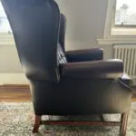 Traditional Leather Chesterfield Reclining Armchair in Deep Burgundy (maroon)