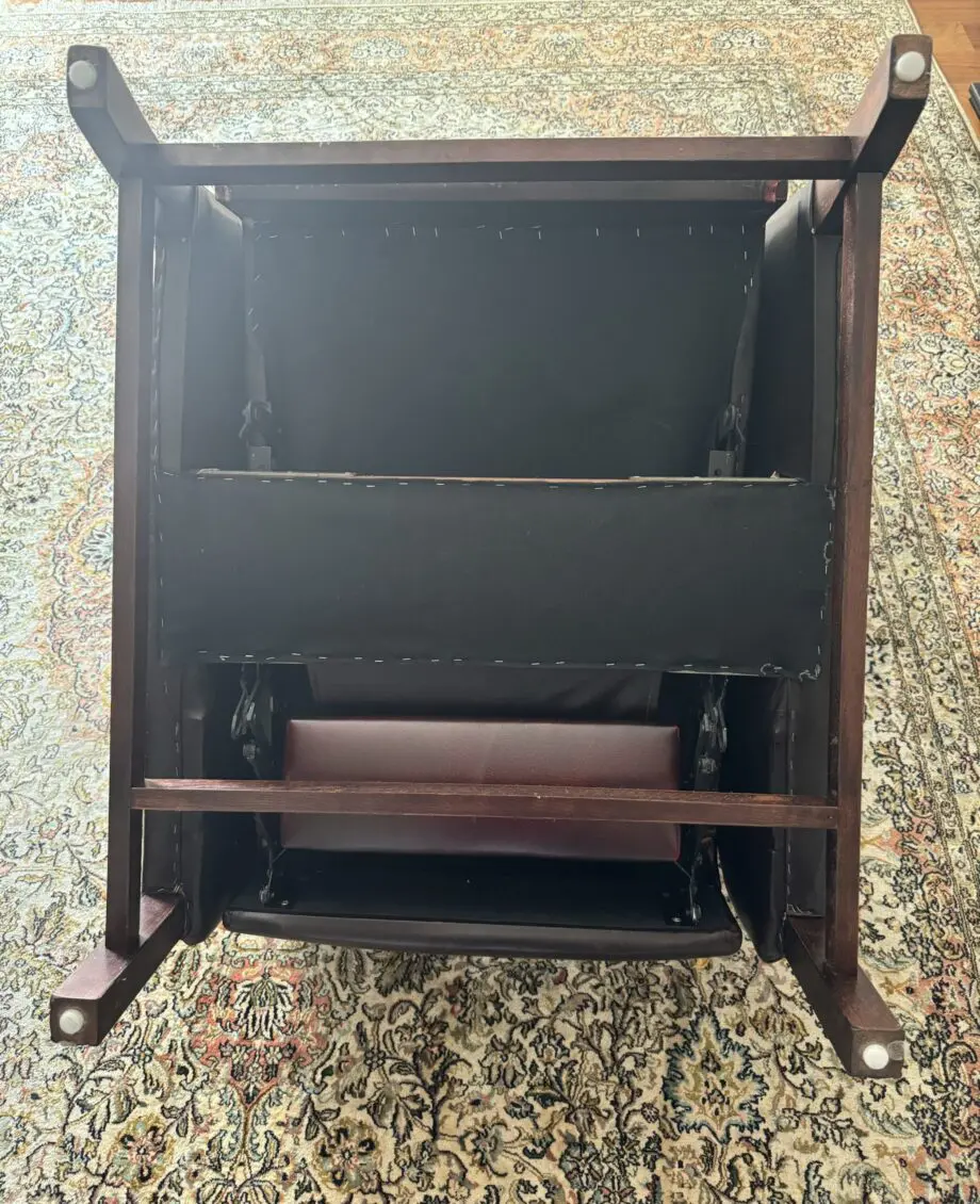 Traditional Leather Chesterfield Reclining Armchair in Deep Burgundy (maroon)