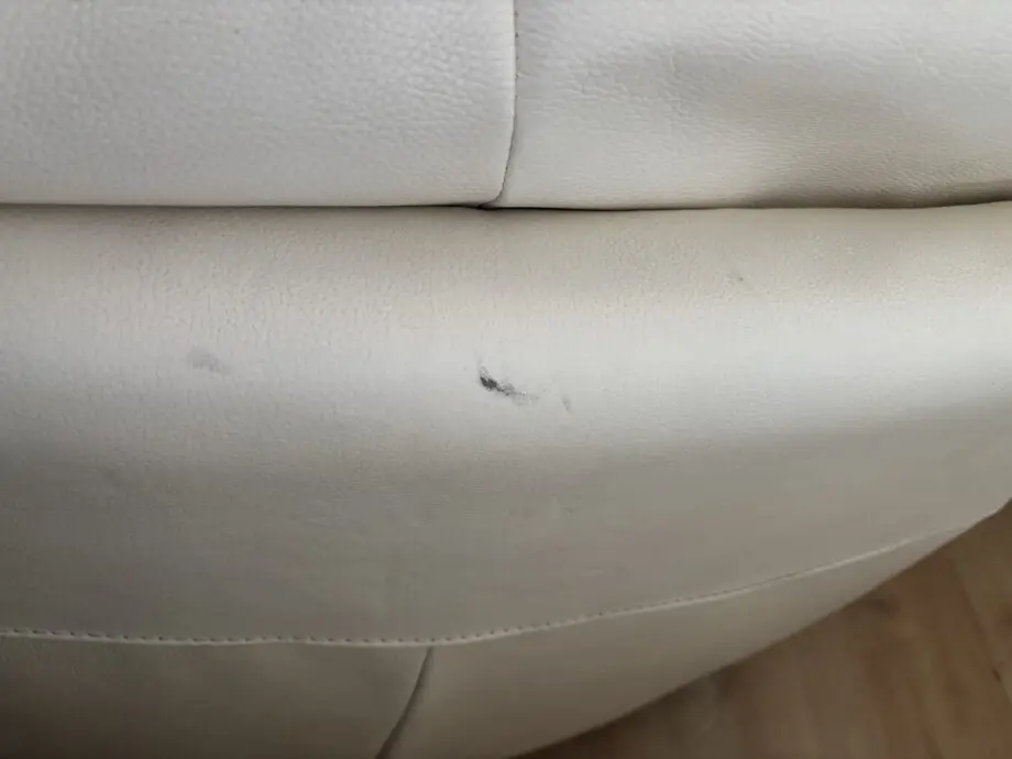 Large Ivory leather curved corner sofa