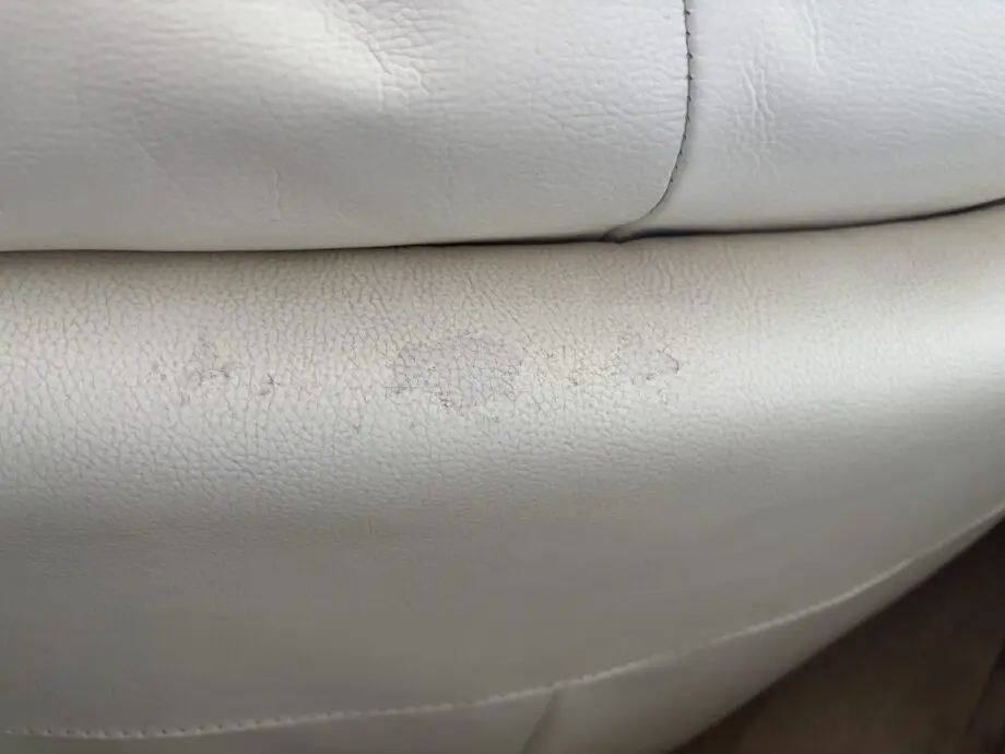 Large Ivory leather curved corner sofa