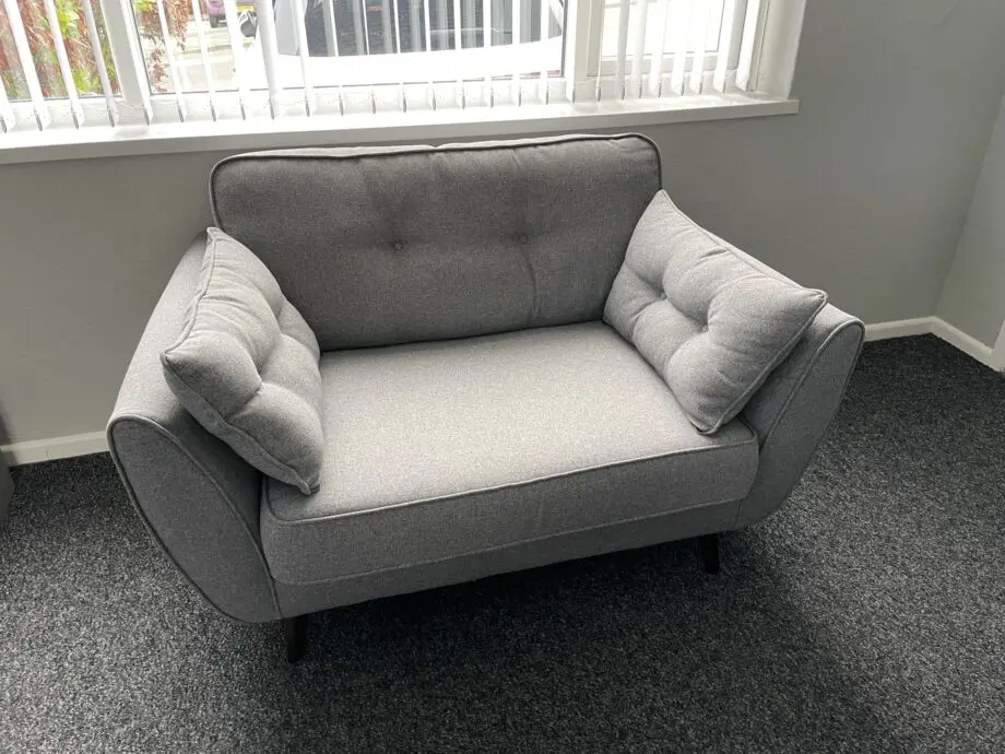 DFS French Connection Zinc Grey Corner Sofa + Cuddler Sofa (Nearly New)