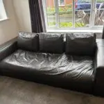 Habitat brown leather sofa
