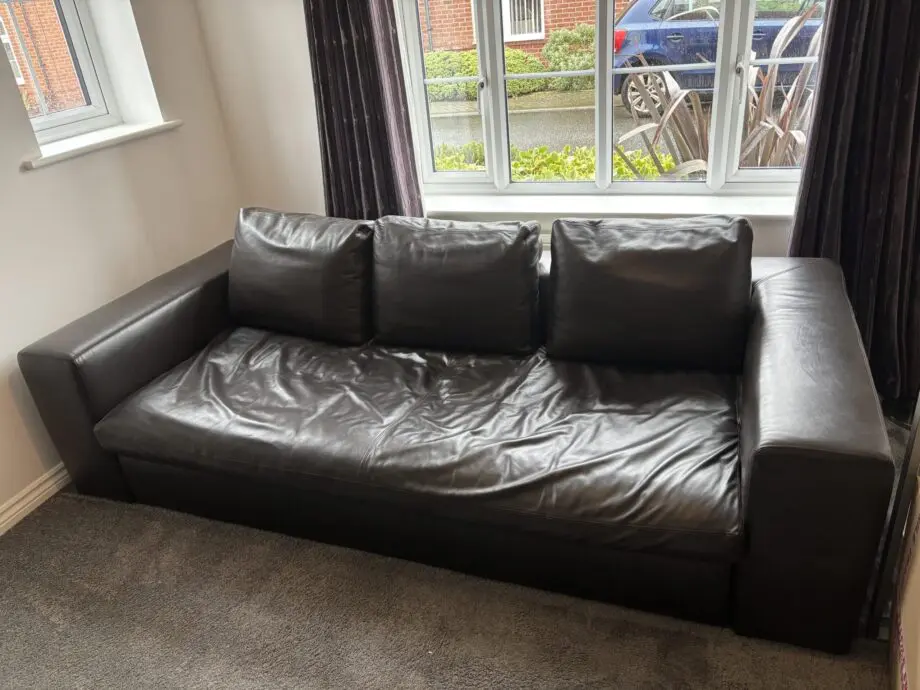 Habitat brown leather sofa