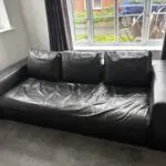 Habitat brown leather sofa