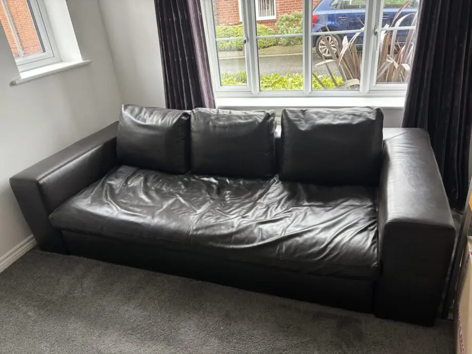 Habitat brown leather sofa