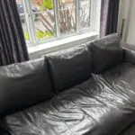 Habitat brown leather sofa