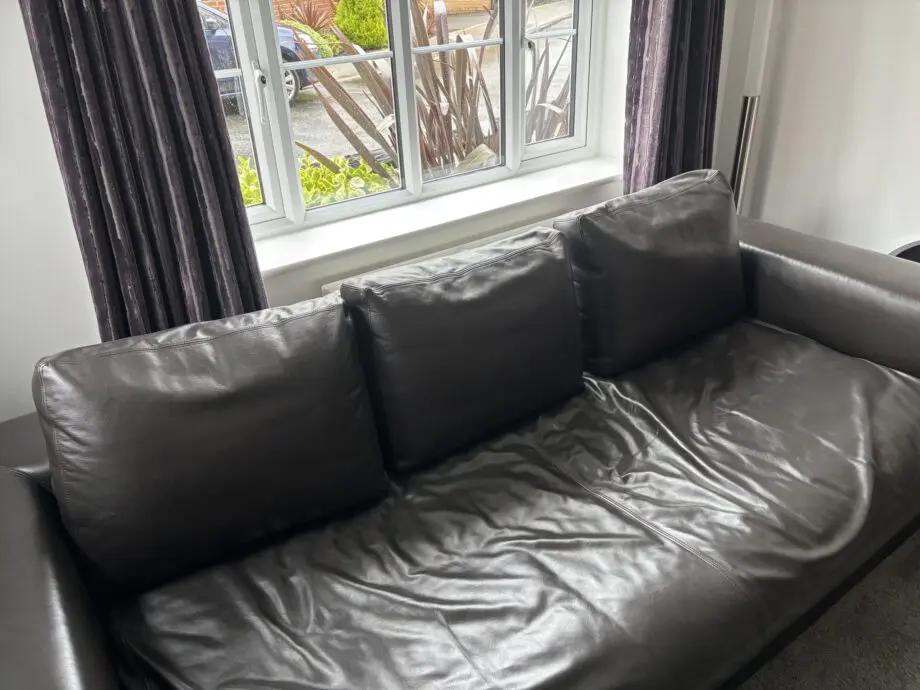 Habitat brown leather sofa