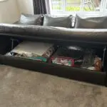 Habitat brown leather sofa