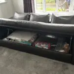 Habitat brown leather sofa