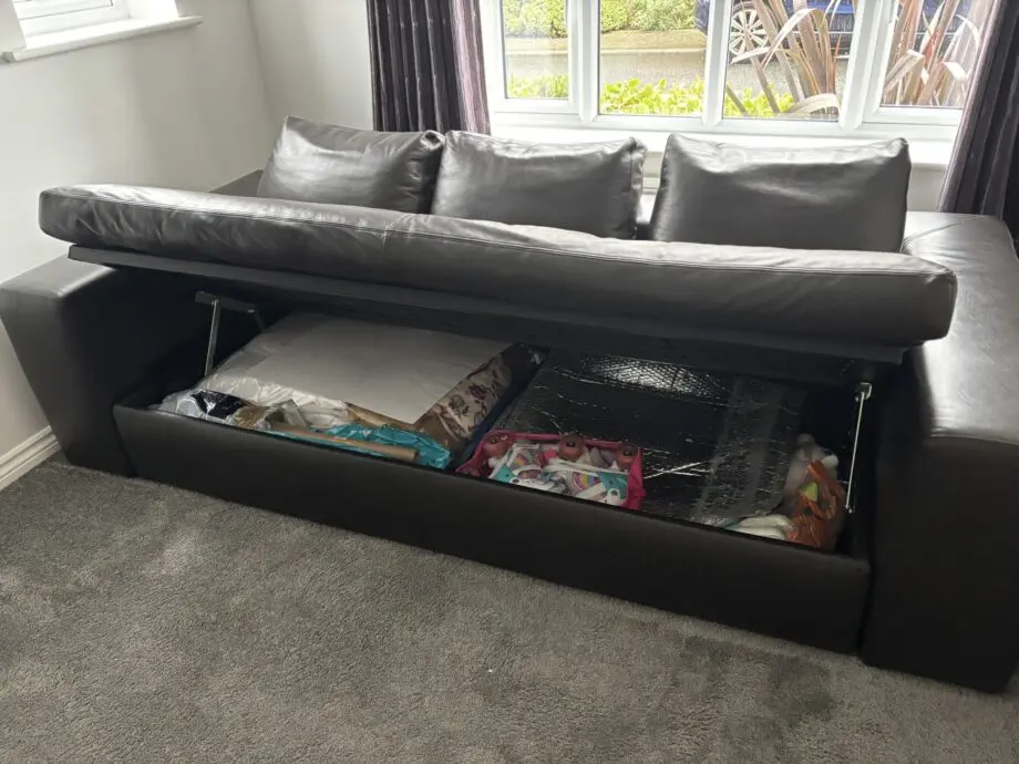 Habitat brown leather sofa