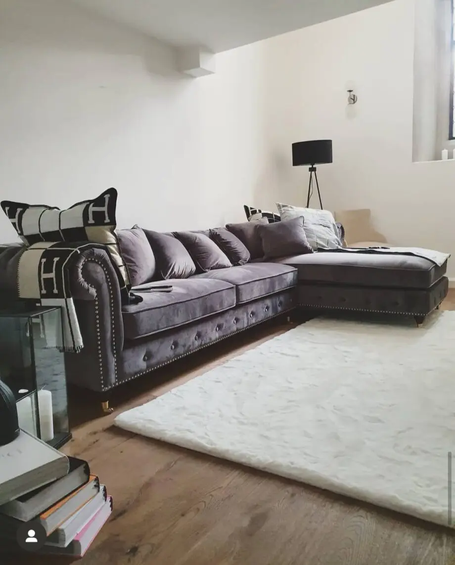 Grey Velvet Corner Chesterfield