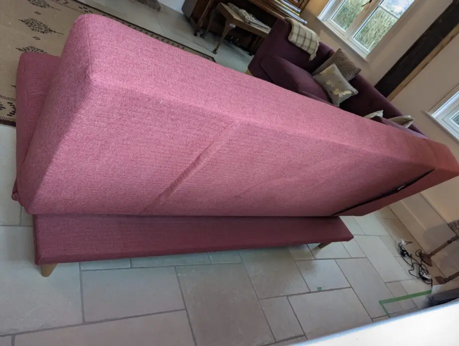 John Lewis Linear Medium 2 Seater Sofa Bed, Light Leg, Tweed CRANBERRY