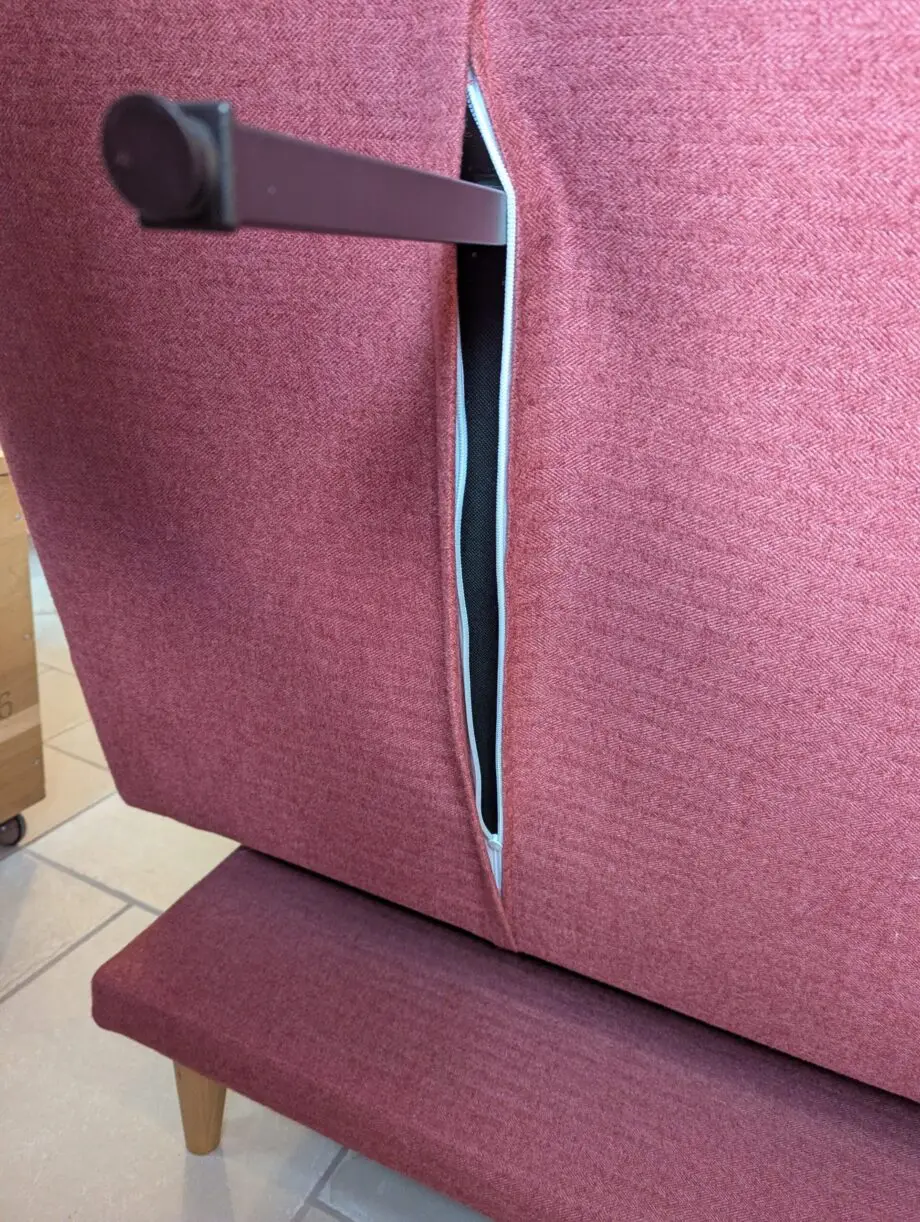 John Lewis Linear Medium 2 Seater Sofa Bed, Light Leg, Tweed CRANBERRY