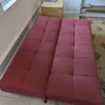 John Lewis Linear Medium 2 Seater Sofa Bed, Light Leg, Tweed CRANBERRY