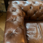 Halo Earle Chesterfield Large 3 Seater Leather Sofa, Antique Whisky