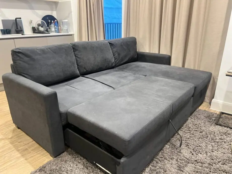 Habitat Reagan Left Hand Corner Chaise Sofa Bed - Charcoal