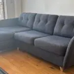 House by John Lewis Arlo LHF Chaise End Sofa Bed, Light Leg, Erin Midnight