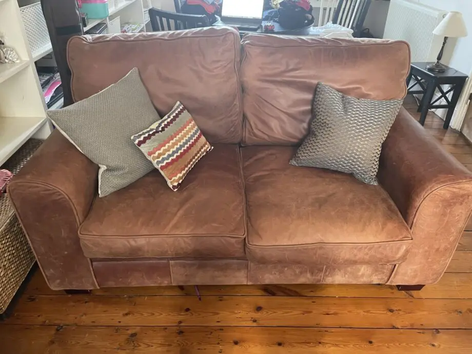 Raft - Natural Leather 2 x Two Seaters with Footstool