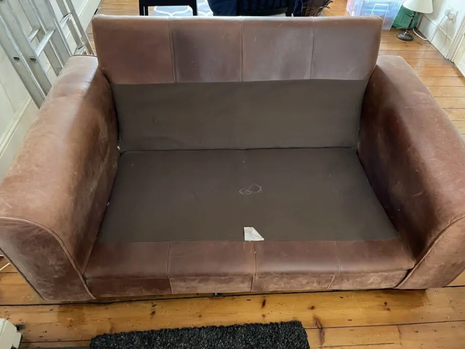 Raft - Natural Leather 2 x Two Seaters with Footstool