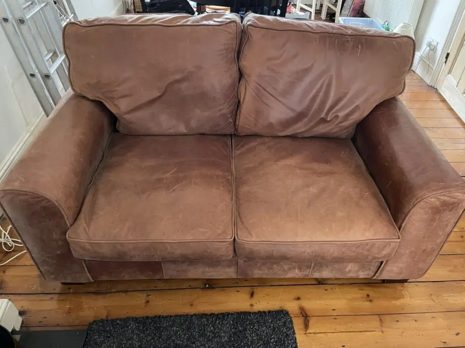 Raft - Natural Leather 2 x Two Seaters with Footstool
