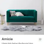 2 Seater Sofa Amicie Saform Blue Velvet