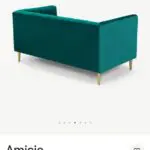 2 Seater Sofa Amicie Saform Blue Velvet