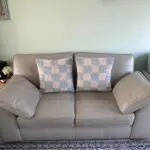Next Stamford silver grey leather sofa