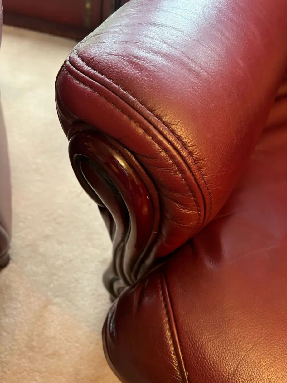 Burgundy Leather Armchairs