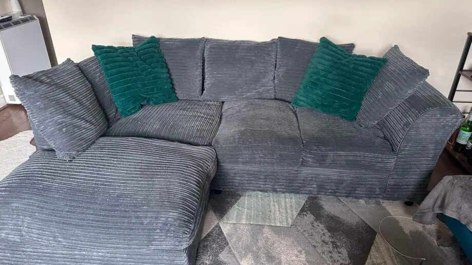 Argos Home Harry Fabric Left Hand Corner Sofa - Charcoal