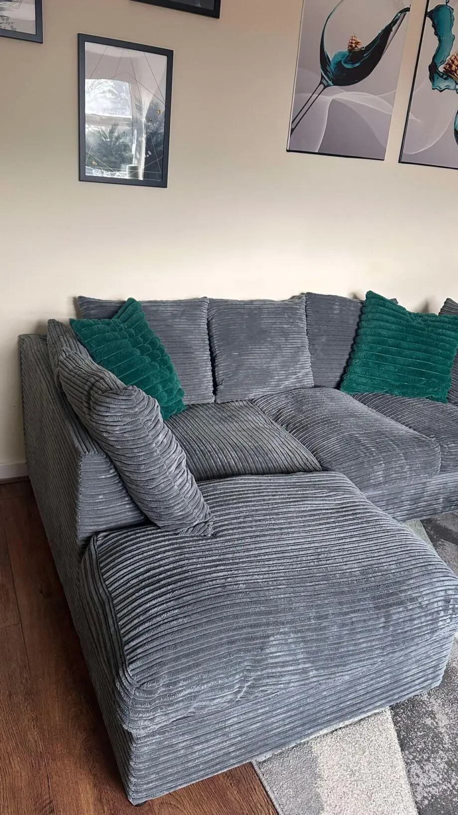 Argos Home Harry Fabric Left Hand Corner Sofa - Charcoal