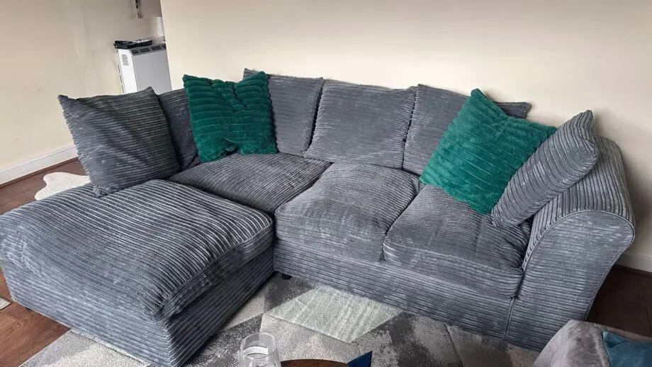 Argos Home Harry Fabric Left Hand Corner Sofa - Charcoal