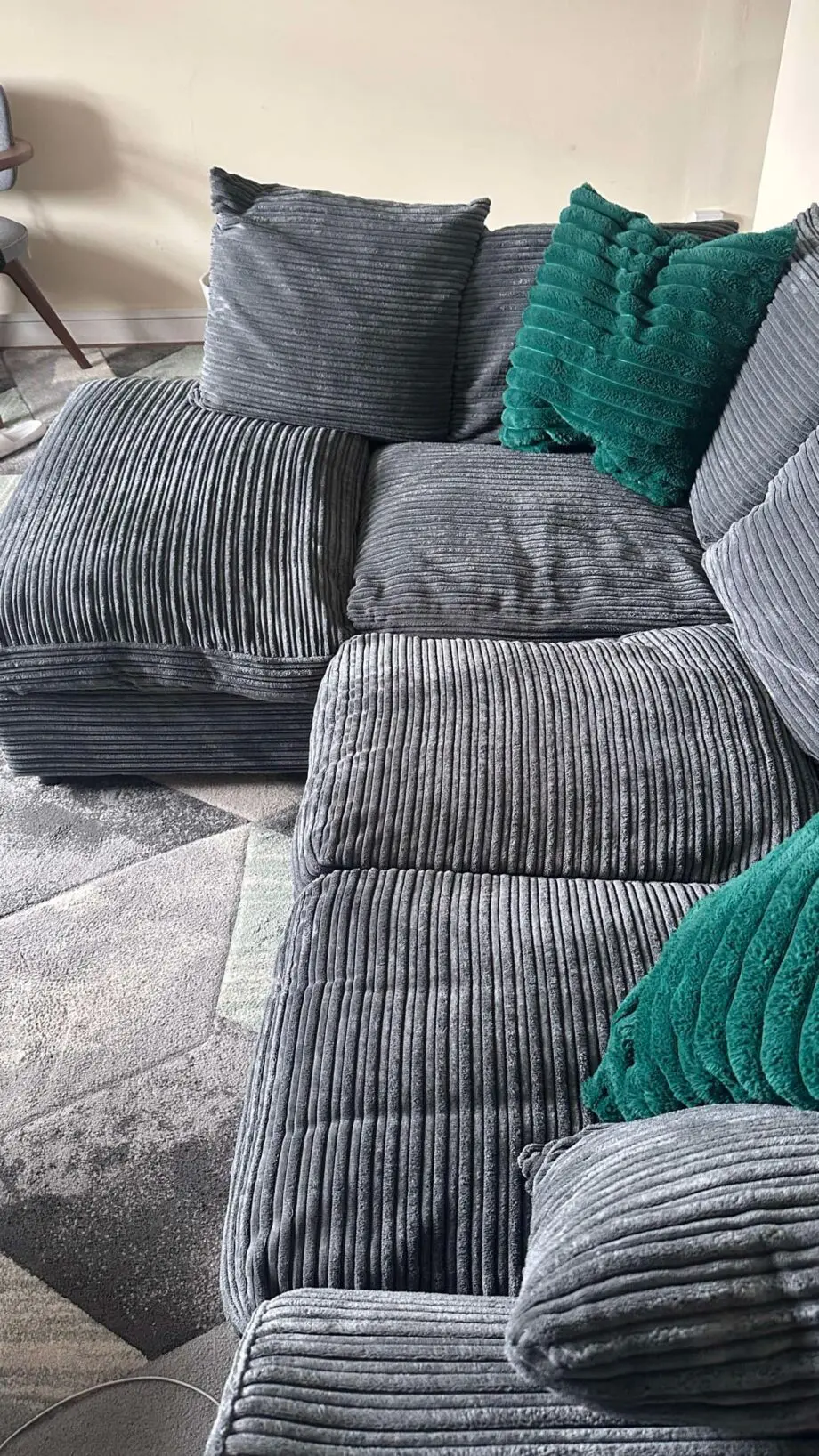 Argos Home Harry Fabric Left Hand Corner Sofa - Charcoal