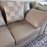 Next Stamford silver grey leather sofa