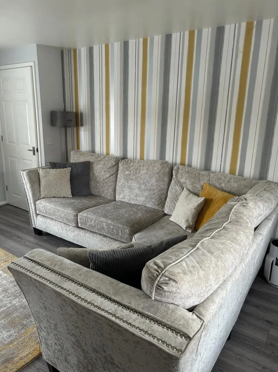 SCS crushed velvet corner sofa in cream