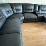 Harvey’s Hedgemoor Modular Black Corner Sofa with 2x Electric Recliners, storage and cup holders