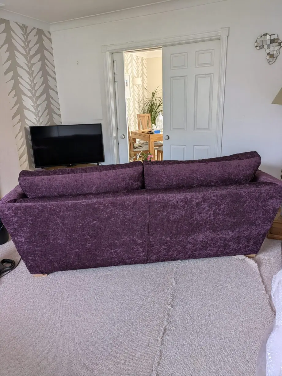 Multiyork Nevada dark plum fabric 3 seater 2 cushion sofa