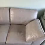 Next Stamford silver grey leather sofa