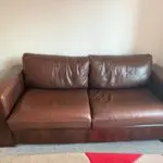 2 seater sofa leather brown colour