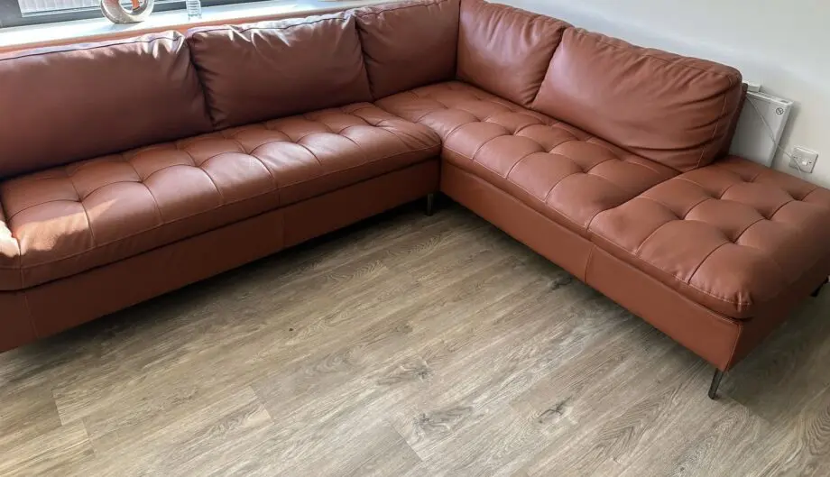 DFS Campania Left Hand Facing Arm Open End Corner Sofa In Cinnamon
