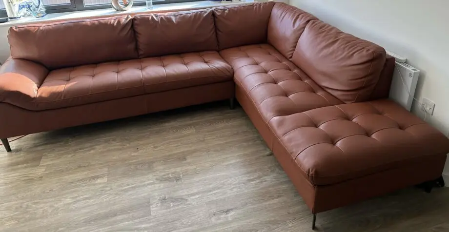 DFS Campania Left Hand Facing Arm Open End Corner Sofa In Cinnamon