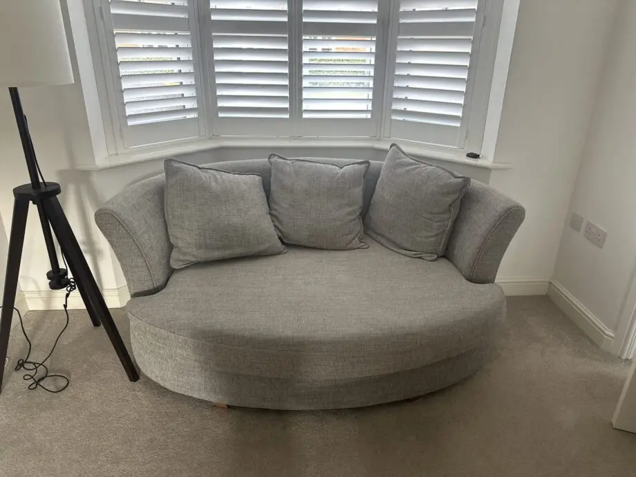 DFS grey back Lorella cuddler sofa