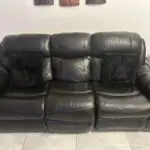 Harveys black pure leather sofa