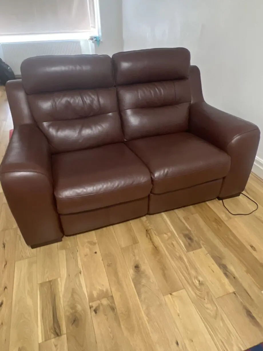 Cousins brown leather sofa
