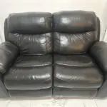 Harveys black pure leather sofa