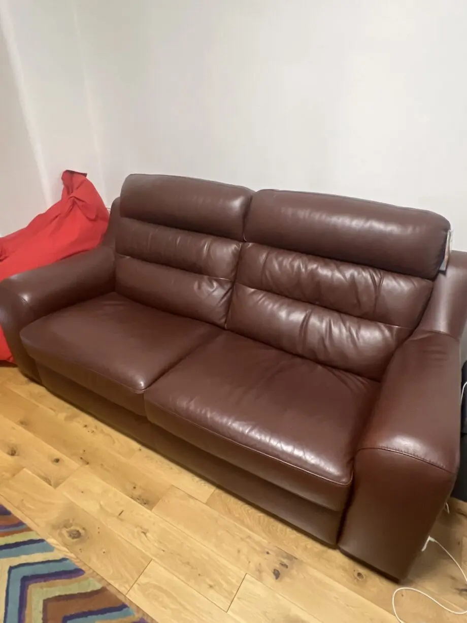Cousins brown leather sofa