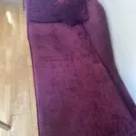Dark red chaise-longue sofa bed